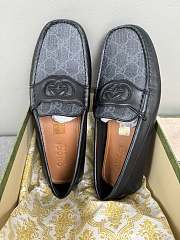 Gucci Interlocking G Driver Black Gray Loafers - 4