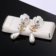 Chanel pearl flower earings  - 6