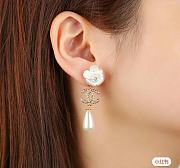 Chanel pearl flower earings  - 5