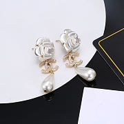 Chanel pearl flower earings  - 4