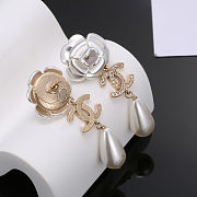 Chanel pearl flower earings  - 3