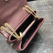 YSL Loulou Burgundy Smooth Leather Bag In Burgundy - 23cm - 4