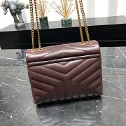 YSL Loulou Burgundy Smooth Leather Bag In Burgundy - 23cm - 3