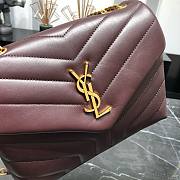 YSL Loulou Burgundy Smooth Leather Bag In Burgundy - 23cm - 2