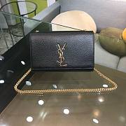 YSL Monogram Gourmette Black Grained Leather - 20x13xcm - 1