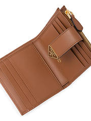 Prada Small leather wallet in cognac - 10x8cm - 2