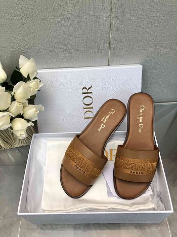 Dior Dway Slides in Brown leather 