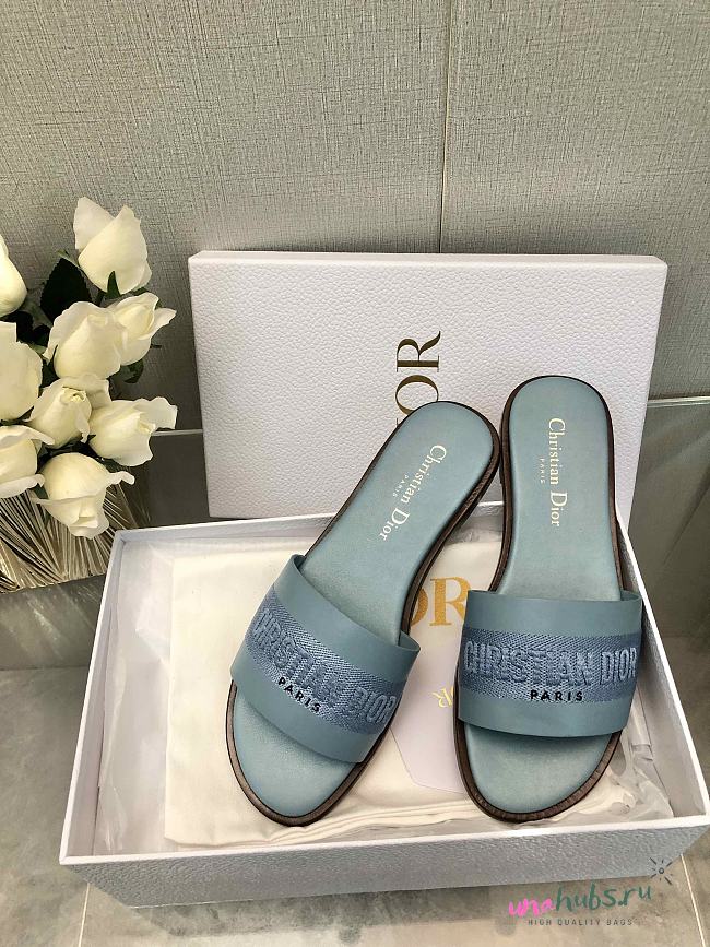 	 Dior Dway Slides in Blue leather - 1