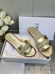 	 Dior Dway Slides in Gold leather - 3