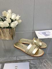 	 Dior Dway Slides in Gold leather - 2