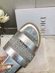 	 Dior Dway Slides in Silver leather - 6