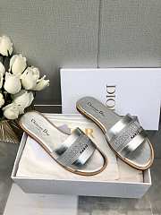	 Dior Dway Slides in Silver leather - 3