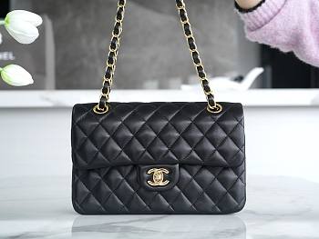 Chanel Classic Flap Bag Lambskin Leather In Black - 23cm