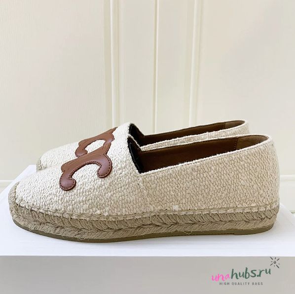 CELINE LES ESPADRILLES CELINE IN TWEED & CALFSKIN CREAM - 1