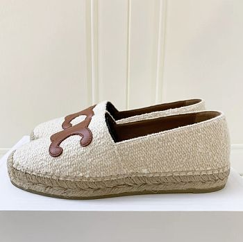 CELINE LES ESPADRILLES CELINE IN TWEED & CALFSKIN CREAM