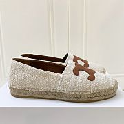 CELINE LES ESPADRILLES CELINE IN TWEED & CALFSKIN CREAM - 4