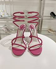 Rene Caovilla Cleo Crystal-embellished Satin Leather Heeled Sandals In Pink Comb - 2