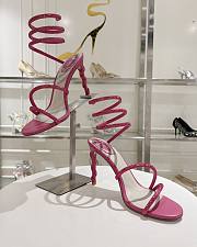 Rene Caovilla Cleo Crystal-embellished Satin Leather Heeled Sandals In Pink Comb - 3