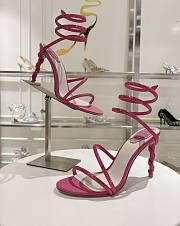 Rene Caovilla Cleo Crystal-embellished Satin Leather Heeled Sandals In Pink Comb - 4