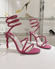 Rene Caovilla Cleo Crystal-embellished Satin Leather Heeled Sandals In Pink Comb - 1