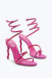 RENE CAOVILLA MARGOT SHOCKING PINK SANDAL WITH DEGRADÉ CRYSTALS 105 - 1