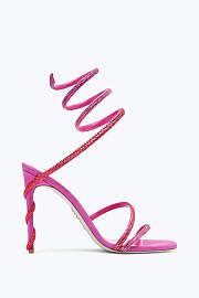 RENE CAOVILLA MARGOT SHOCKING PINK SANDAL WITH DEGRADÉ CRYSTALS 105 - 4