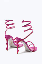 RENE CAOVILLA MARGOT SHOCKING PINK SANDAL WITH DEGRADÉ CRYSTALS 105 - 3