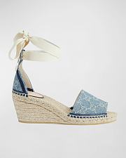 GUCCI GG PLATFORM ESPADRILLE BLUE DENIM - 1