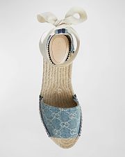 GUCCI GG PLATFORM ESPADRILLE BLUE DENIM - 6