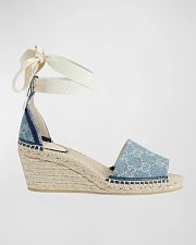 GUCCI GG PLATFORM ESPADRILLE BLUE DENIM - 5