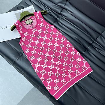 Gucci GG cotton jacquard minidress pink