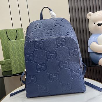 Gucci Blue jumbo GG leather backpack - 32x 42x 16cm