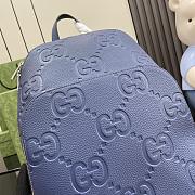 Gucci Blue jumbo GG leather backpack - 32x 42x 16cm - 2