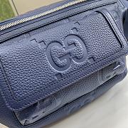 Gucci Blue jumbo GG leather bumbag - 28x 18x 8cm - 3