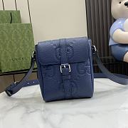 Gucci Blue jumbo GG leather crossbody bag - 14.5x 18.5x 4.5cm - 1