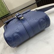 Gucci Blue jumbo GG leather crossbody bag - 14.5x 18.5x 4.5cm - 6