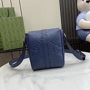 Gucci Blue jumbo GG leather crossbody bag - 14.5x 18.5x 4.5cm - 5