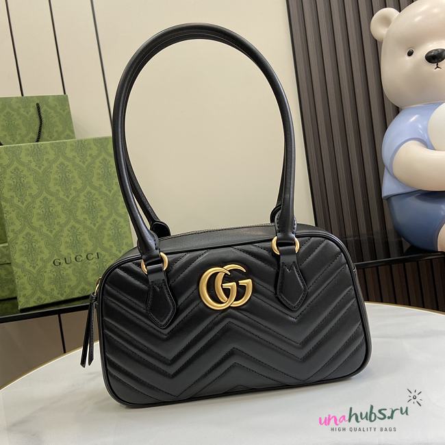 GUCCI GG MARMONT SMALL TOP HANDLE BAG BLACK - 25.5x 15.5 x 6.5cm - 1