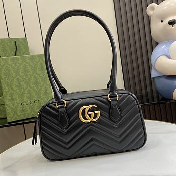 GUCCI GG MARMONT SMALL TOP HANDLE BAG BLACK - 25.5x 15.5 x 6.5cm