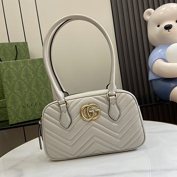 	 GUCCI GG MARMONT SMALL TOP HANDLE BAG WHITE - 25.5x 15.5 x 6.5cm