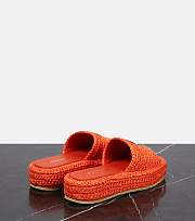 Prada Logo raffia platform slides orange - 4