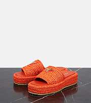 Prada Logo raffia platform slides orange - 3