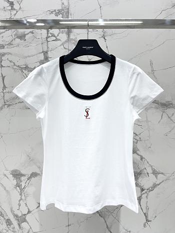 YSL Women White T-Shirt