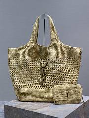 YSL Icare In Raffia Tote - 37–55 X 43 X 5 CM - 1