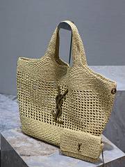 YSL Icare In Raffia Tote - 37–55 X 43 X 5 CM - 4