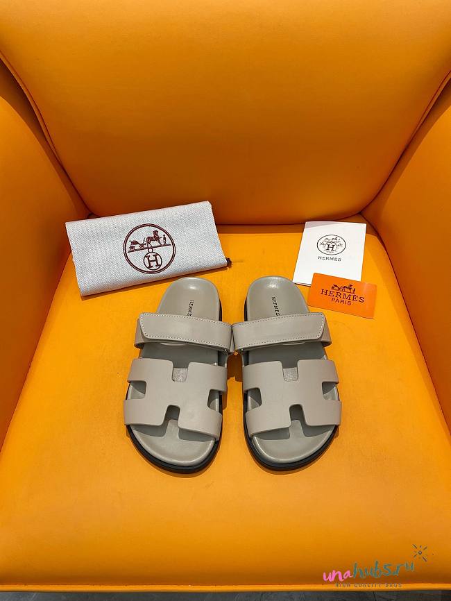 Hermes Chypre Sandal In Grey - 1