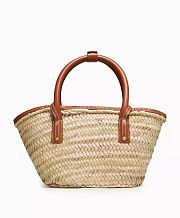 Jacquemus Le Petit Panier Soli Tote Bag in Palm & Leather - 34x17cm - 3