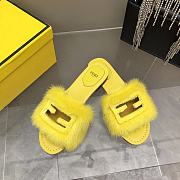 Fendi Baguette Yellow mink slides - 3