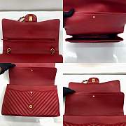 Chanel Flap Bag Chevron Lambskin Red - 33cm - 6