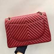 Chanel Flap Bag Chevron Lambskin Red - 33cm - 5